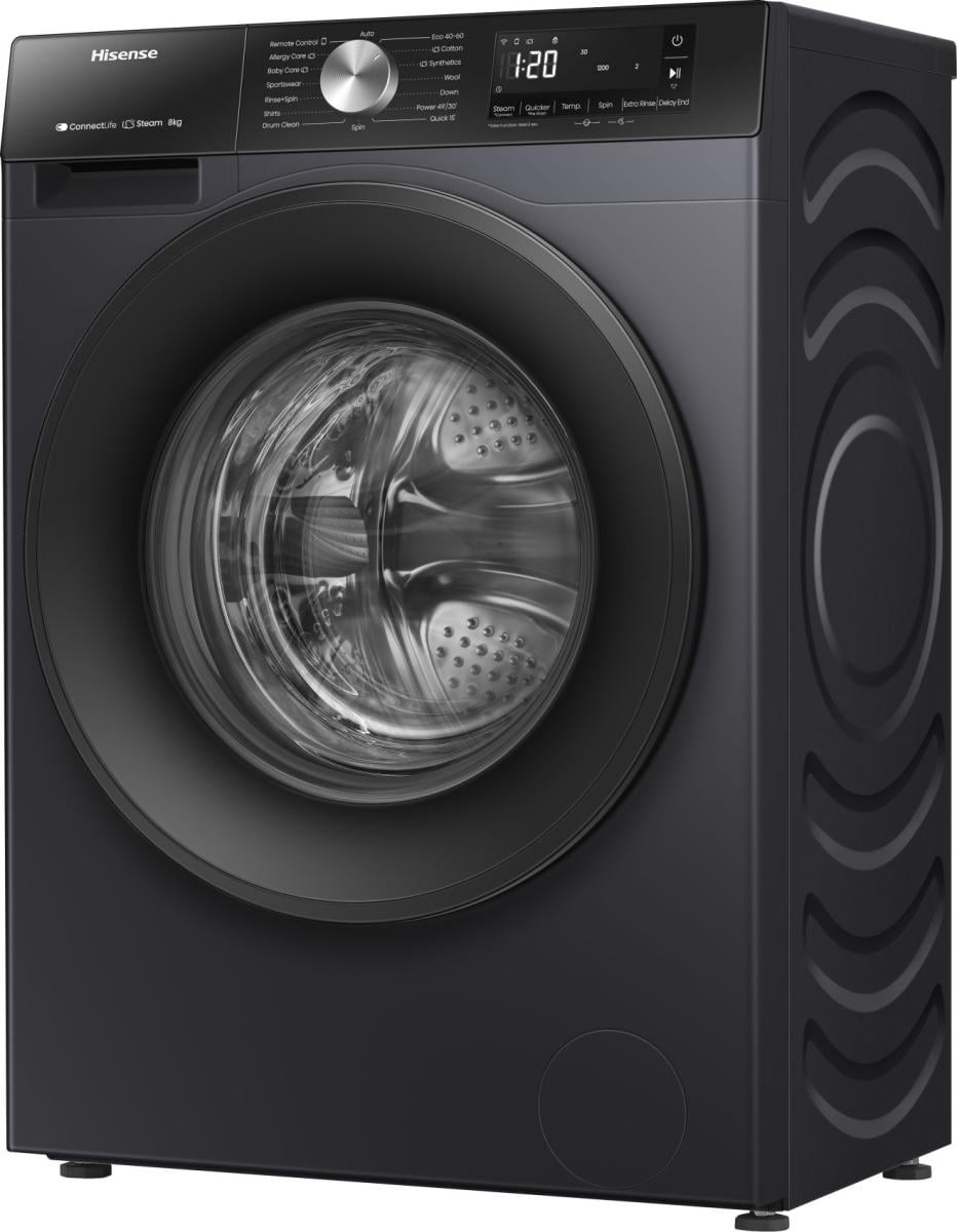 Hisense WF3S8043BB3 wasmachine Voorlader 8 kg 1400 RPM Zwart DHZ5370 - Afbeelding 5