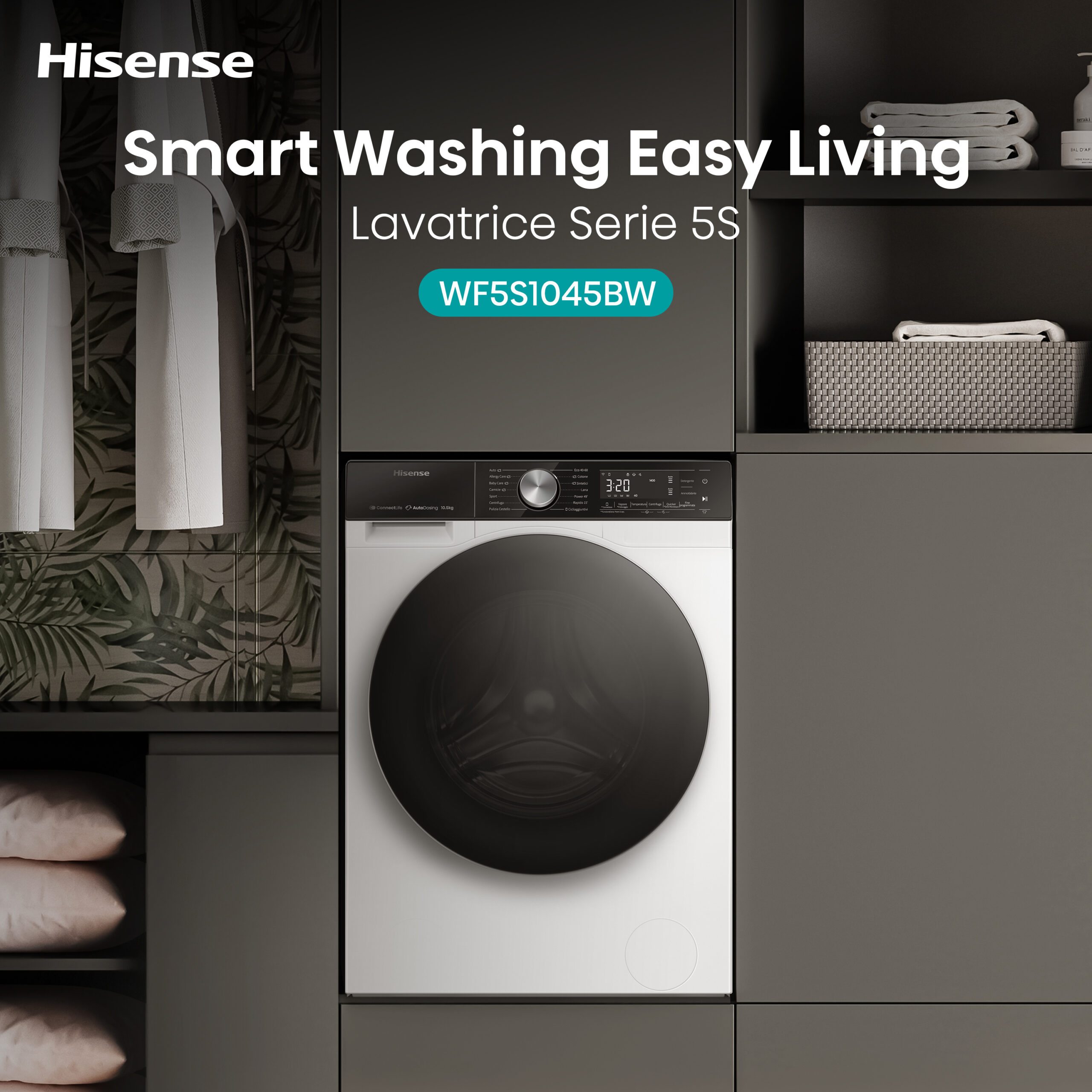Hisense WF5S1045BW wasmachine Voorlader 10,5 kg 1400 RPM Wit DHZ5239 - Afbeelding 22