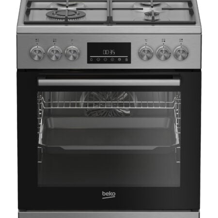 Beko FBE6133XS NL Vrijstaand fornuis Electrisch Gaskookplaat Zwart, Roestvrijstaal