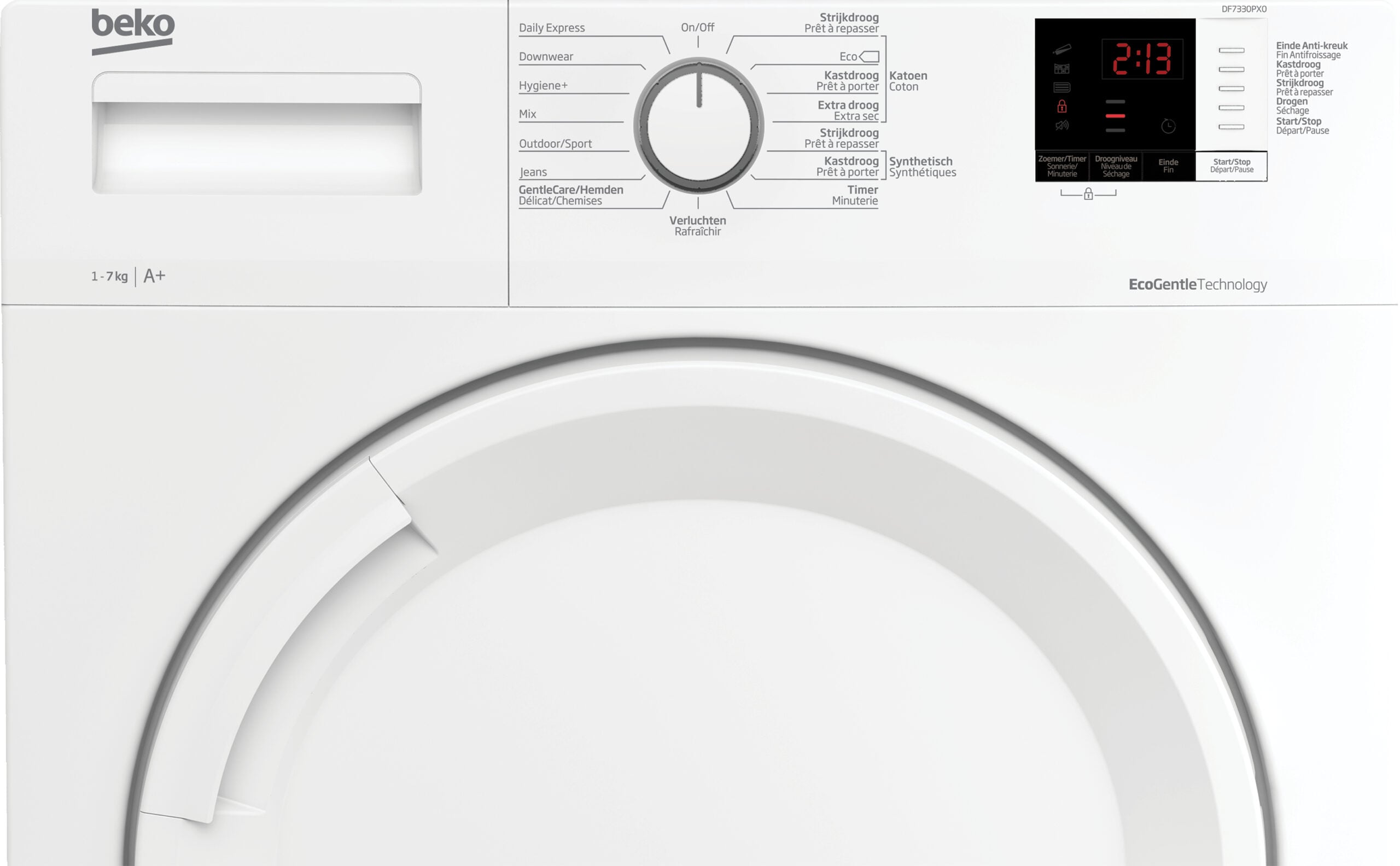 Beko DF7330PX0 wasdroger Vrijstaand Voorlader 7 kg Wit DHZBEKO225 - Afbeelding 4