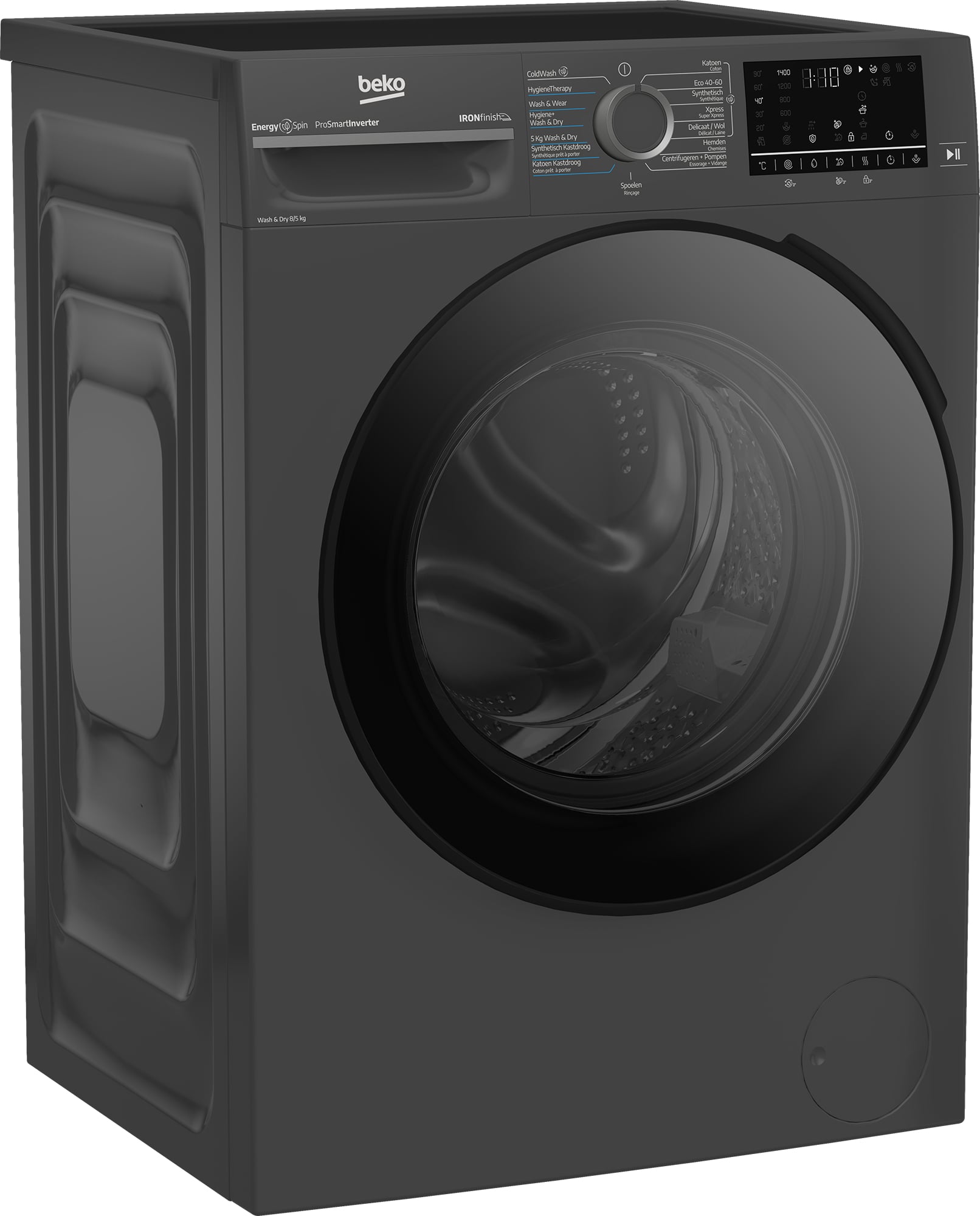 Beko BM5DFT4841A Was-droogcombinatie Vrijstaand Voorlader Antraciet DHZBEKO207 - Afbeelding 9