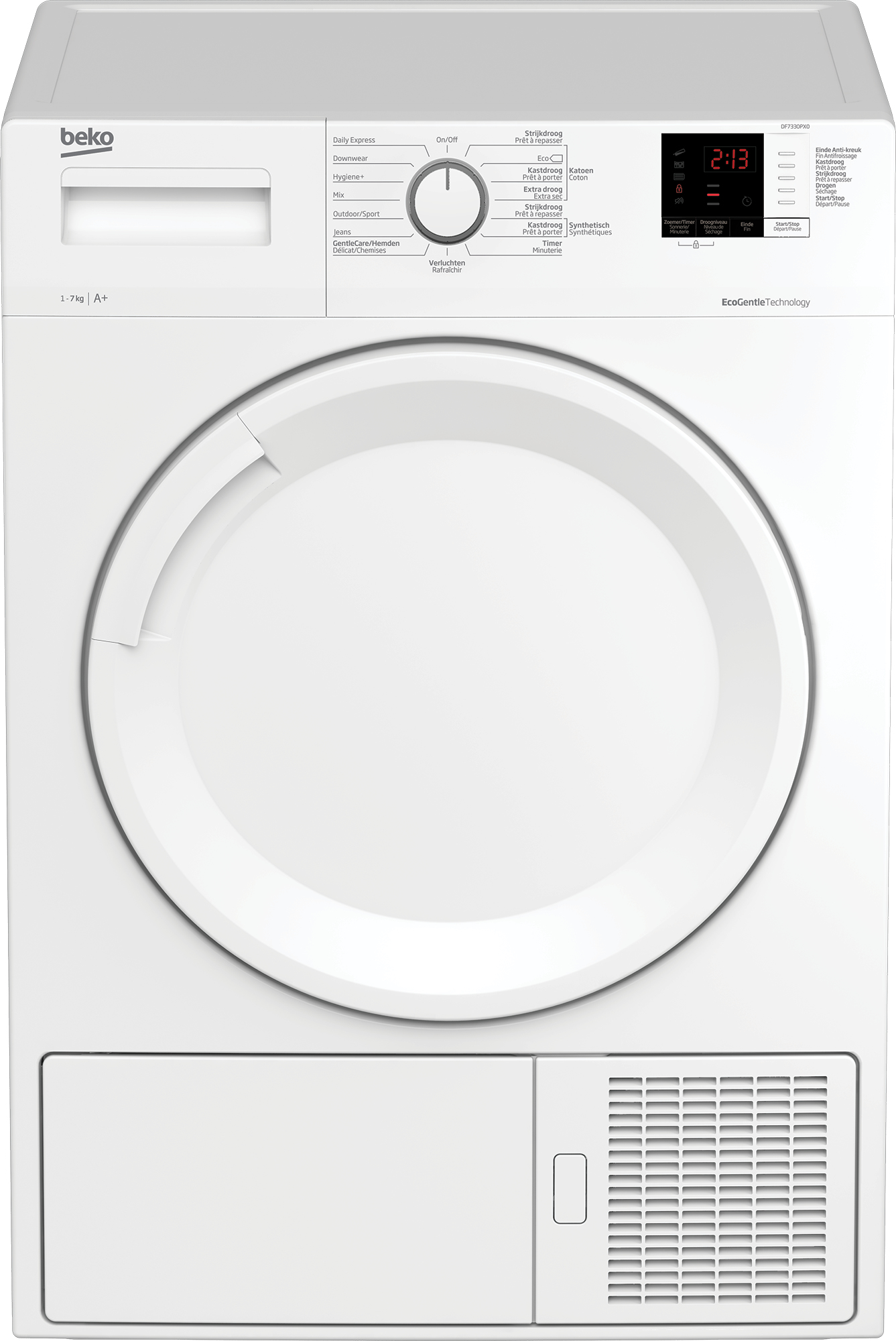 Beko DF7330PX0 wasdroger Vrijstaand Voorlader 7 kg Wit DHZBEKO225