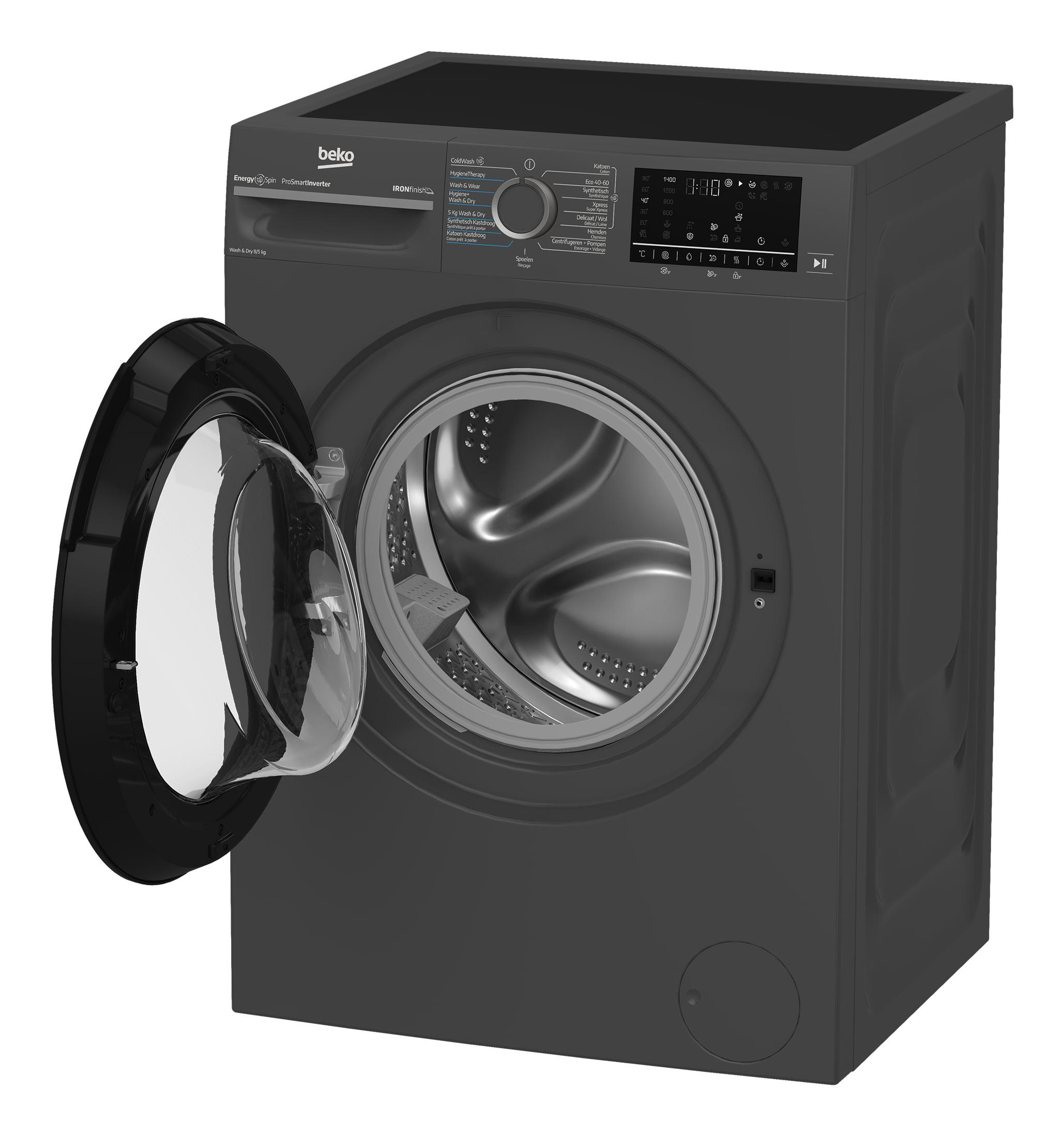 Beko BM5DFT4841A Was-droogcombinatie Vrijstaand Voorlader Antraciet DHZBEKO207 - Afbeelding 3