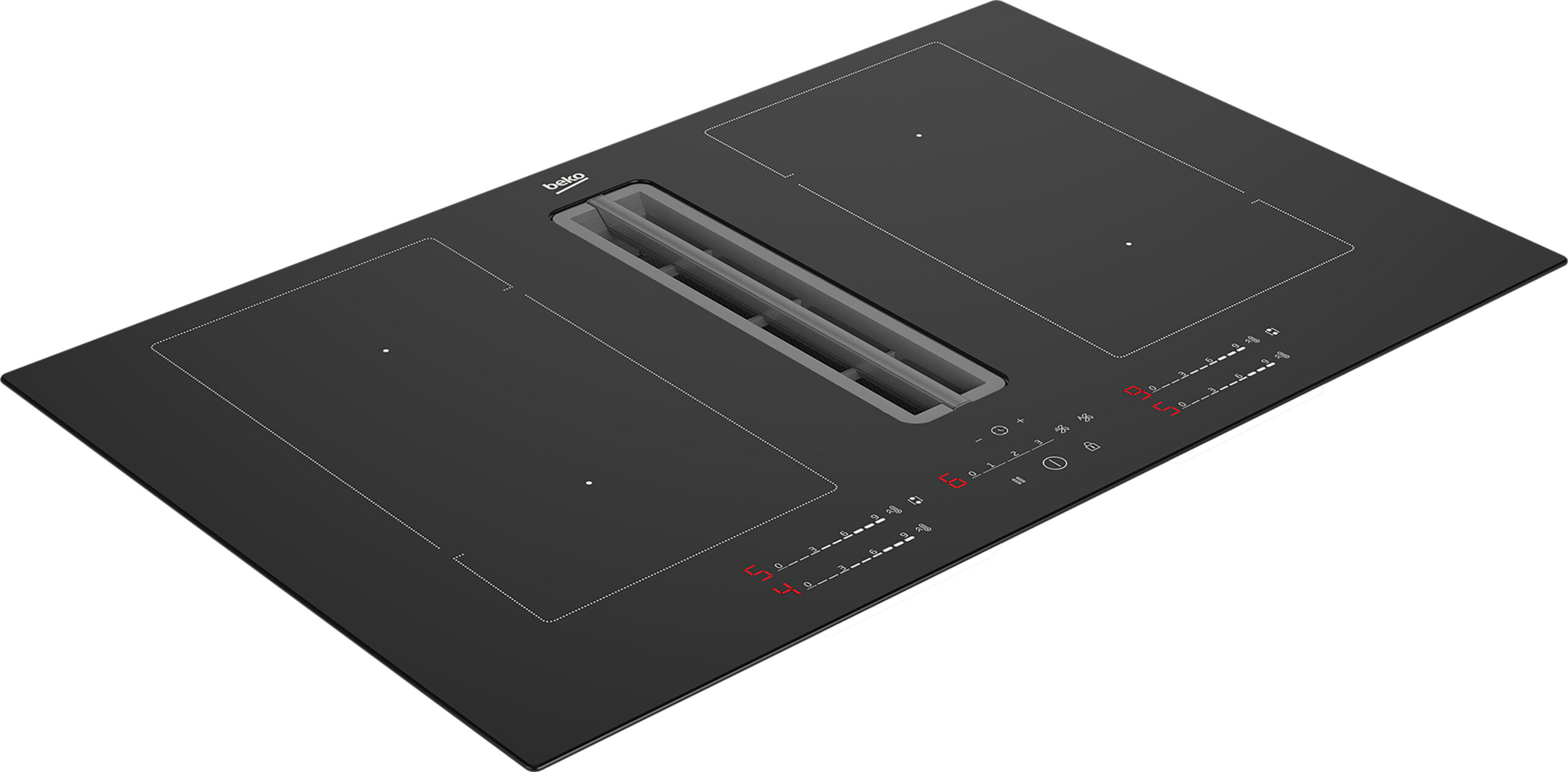 Beko HIXI84700UP kookplaat Zwart Ingebouwd 80 cm Inductiekookplaat zones 4 zone(s) Inbouw afzuigkap DHZBEKO283 - Afbeelding 3