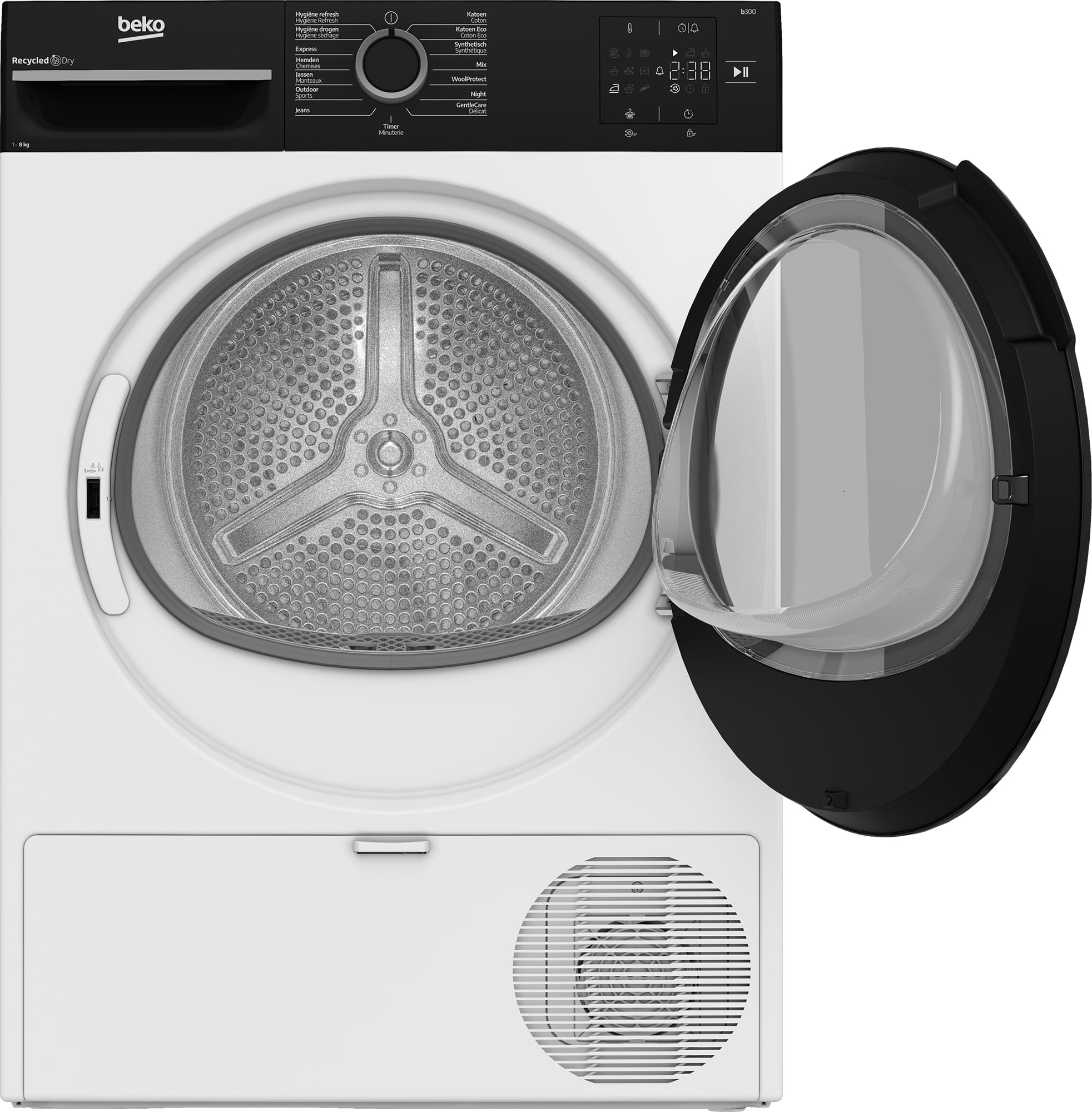 Beko BM3T3824B wasdroger Vrijstaand Voorlader 8 kg Wit - Afbeelding 3