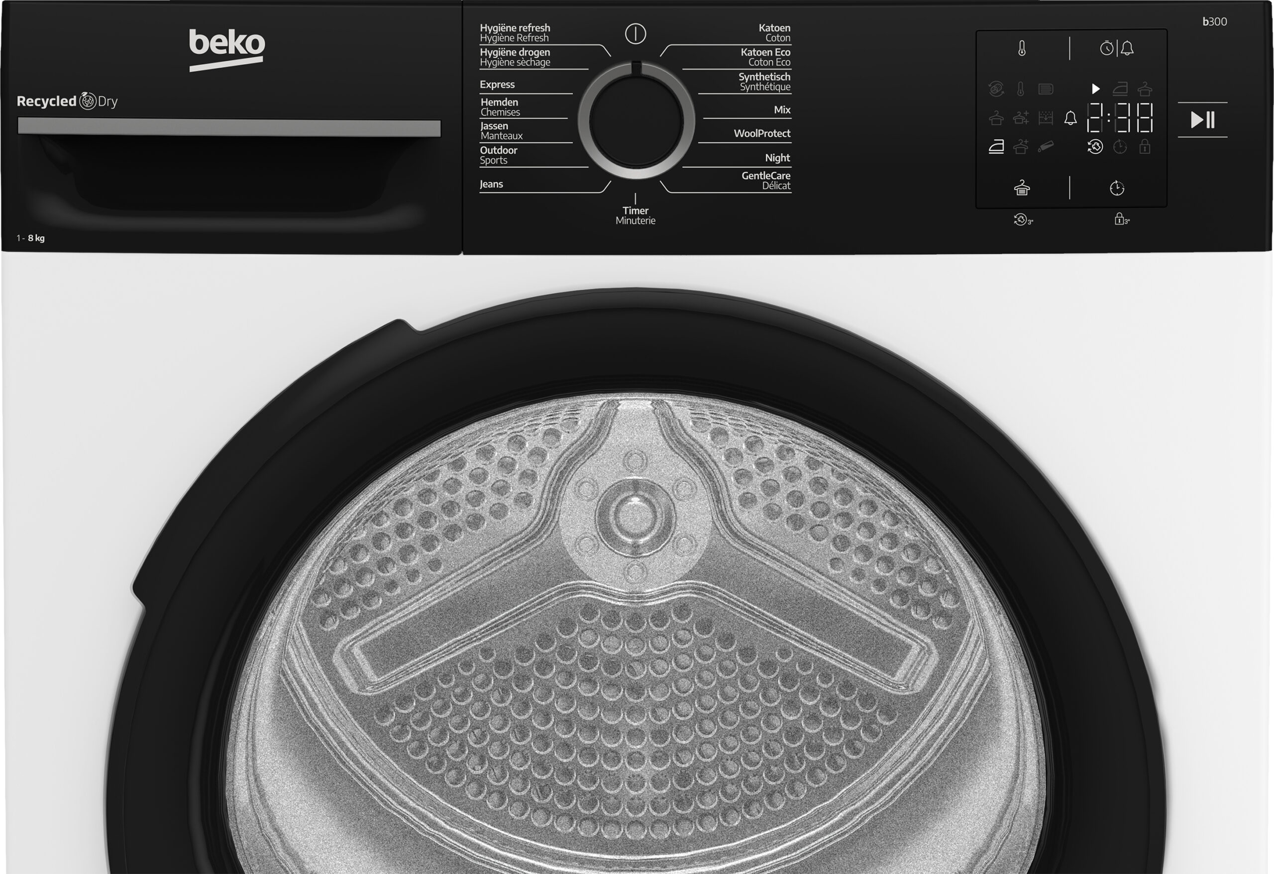 Beko BM3T3824B wasdroger Vrijstaand Voorlader 8 kg Wit - Afbeelding 4