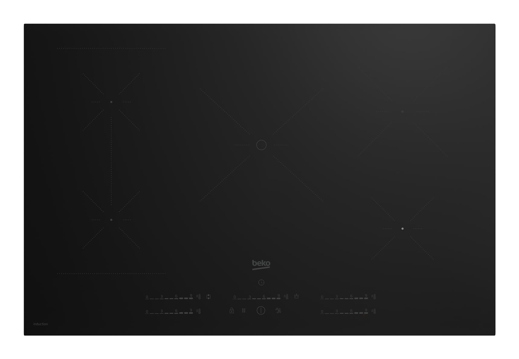 Beko HII85770SUFT kookplaat Zwart Ingebouwd 80 cm Inductiekookplaat zones 5 zone(s) DHZBEKO276