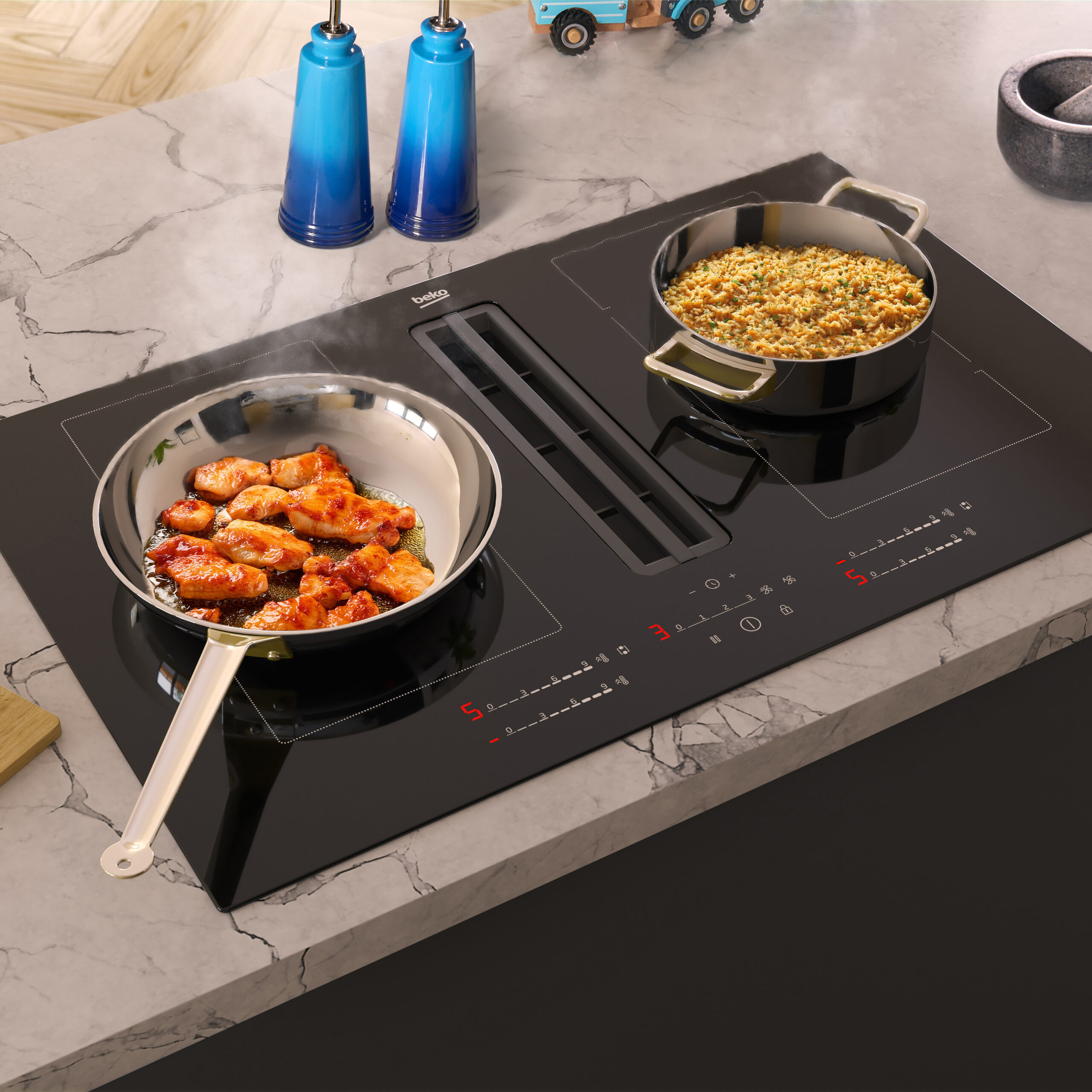 Beko HIXI84700UP kookplaat Zwart Ingebouwd 80 cm Inductiekookplaat zones 4 zone(s) Inbouw afzuigkap DHZBEKO283 - Afbeelding 6